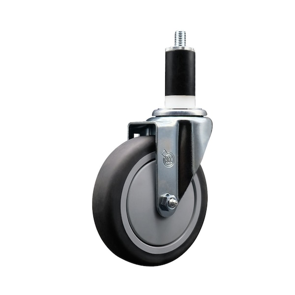 5'' Thermoplastic Rubber Wheel Swivel 1-3/8'' Expanding Stem Caster